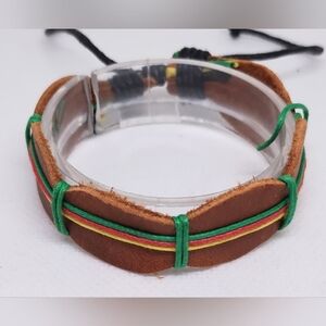 Men's Bracelet Leather Layered Brown New f35‎